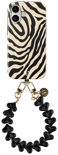 AVY Apple iPhone 17 MagSafe Hoesje met Koord 30CM Zebra Hearts afbeelding 1