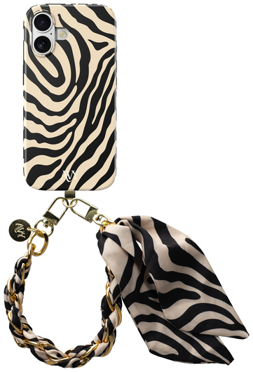 AVY Apple iPhone 17 MagSafe Hoesje met Koord 32CM Serengeti Zebra afbeelding 1