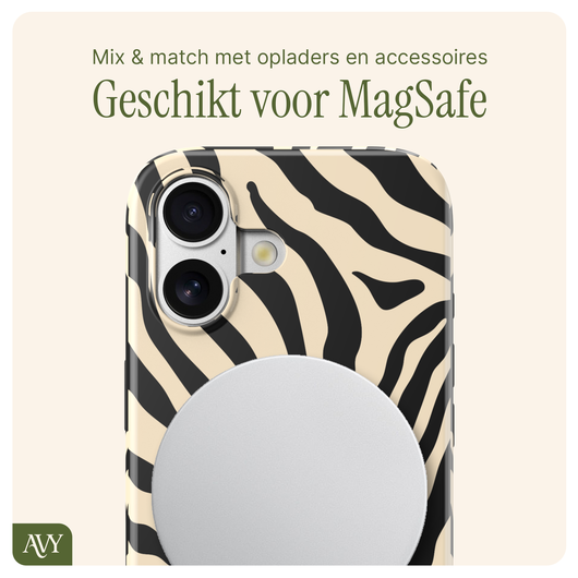 AVY Apple iPhone 17 MagSafe Hoesje met Koord 32CM Serengeti Zebra afbeelding 5