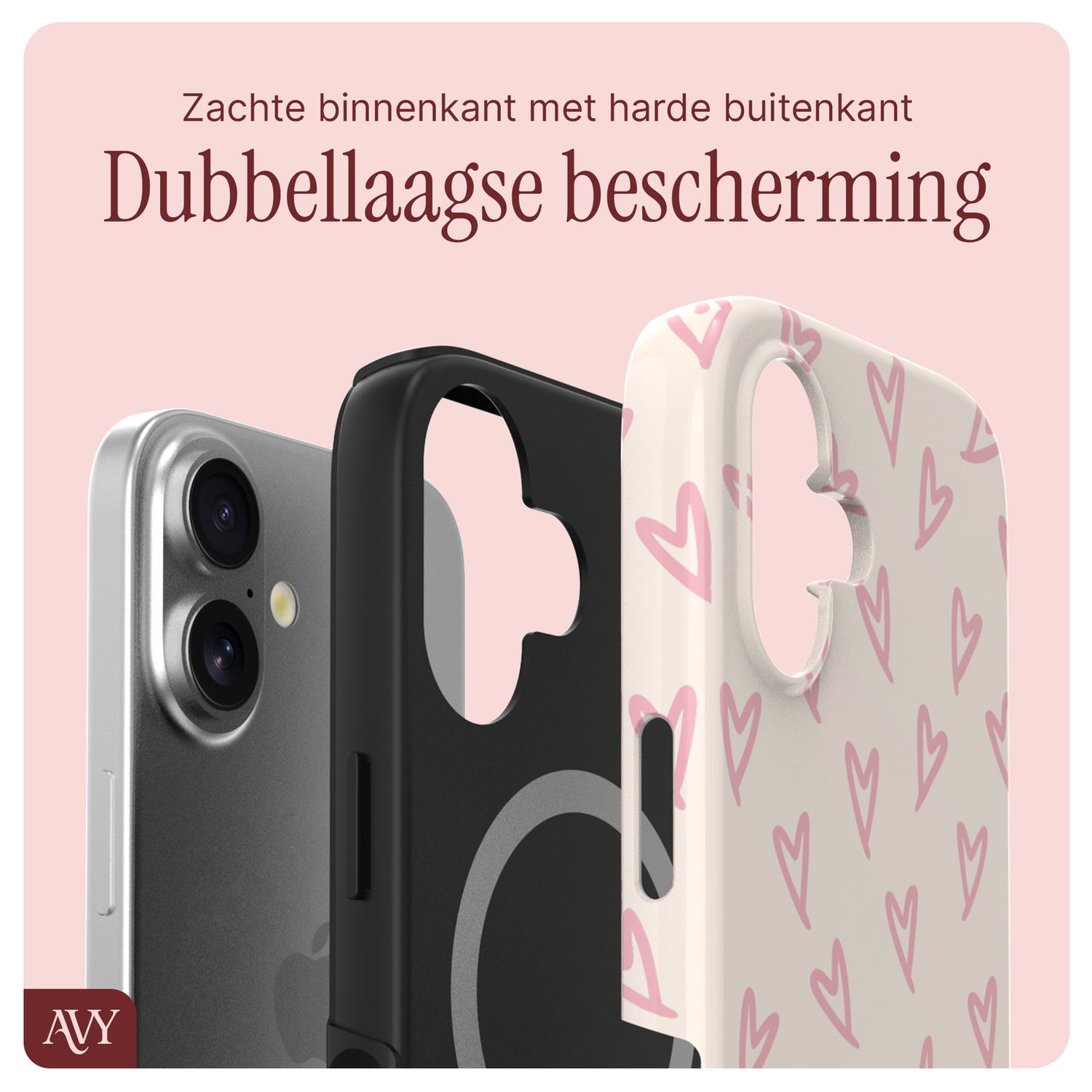 AVY Apple iPhone 17 MagSafe Hoesje met Koord 30CM Lovely Hearts afbeelding 8