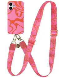 AVY Apple iPhone 17 MagSafe Hoesje met Koord 130CM Rosé Twist afbeelding