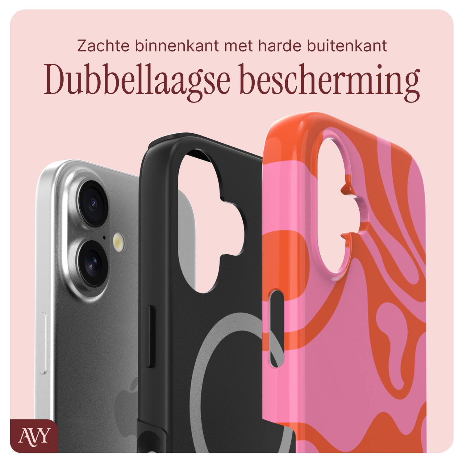 AVY Apple iPhone 17 MagSafe Hoesje met Koord 32CM Rosé Twist afbeelding 8