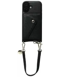 AVY Apple iPhone 17 Zwart Leren Hoesje met Wallet & Koord Short Leather afbeelding