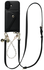 AVY Apple iPhone 17 Zwart Leren Hoesje met Wallet & Koord Leather and Pearls