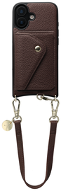 AVY Apple iPhone 17 Bruin Leren Hoesje met Wallet & Koord Short Leather afbeelding