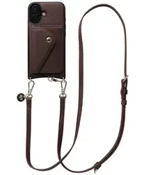 AVY Apple iPhone 17 Bruin Leren Hoesje met Wallet & Koord Long Leather afbeelding