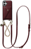 AVY Apple iPhone 17 Burgundy Leren Hoesje met Wallet & Koord Leather and Gold