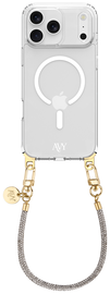AVY Apple iPhone 17 Pro Hoesje met Koord & MagSafe 30CM Silver Spark
