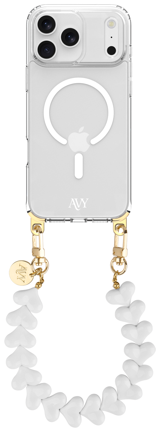 AVY Apple iPhone 17 Pro Hoesje met Koord & MagSafe 30CM Cupid White afbeelding 1
