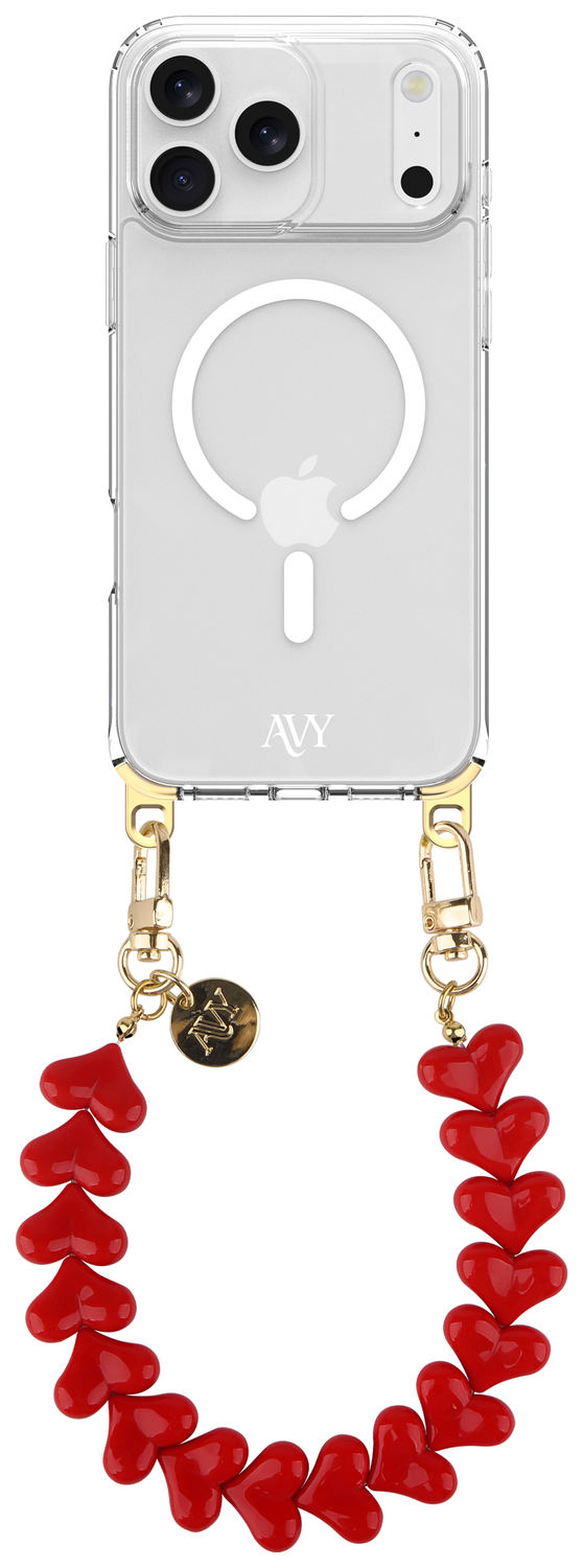 AVY Apple iPhone 17 Pro Hoesje met Koord & MagSafe 30CM Cupid Red afbeelding 1
