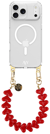 AVY Apple iPhone 17 Pro Hoesje met Koord & MagSafe 30CM Cupid Red afbeelding 1
