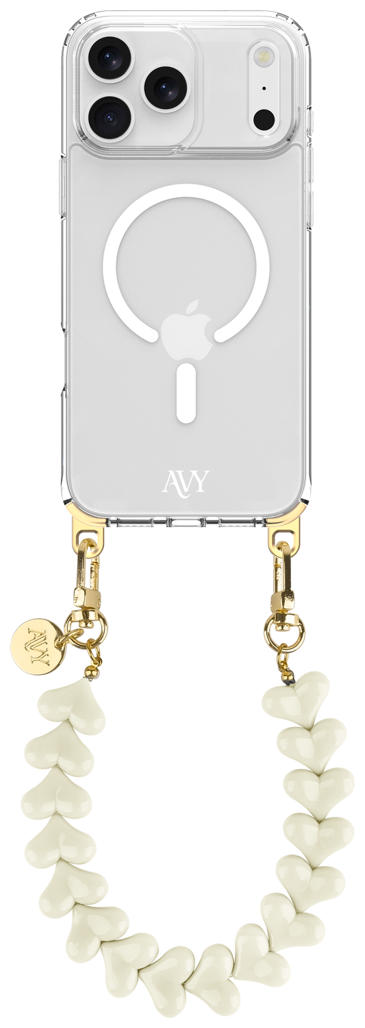 AVY Apple iPhone 17 Pro Hoesje met Koord & MagSafe 30CM Cupid Beige afbeelding 1