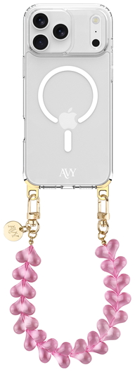 AVY Apple iPhone 17 Pro Hoesje met Koord & MagSafe 30CM Cupid Clear Pink afbeelding 1