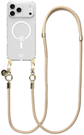 AVY Apple iPhone 17 Pro Hoesje met Koord & MagSafe 130CM Tressé Beige