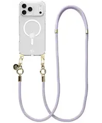 AVY Apple iPhone 17 Pro Hoesje met Koord & MagSafe 130CM Tressé Purple afbeelding