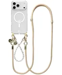 AVY Apple iPhone 17 Pro Hoesje met Koord & MagSafe Set Pearl & Rope Beige afbeelding