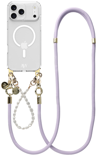 AVY Apple iPhone 17 Pro Hoesje met Koord & MagSafe Set Pearl & Rope Purple afbeelding 1