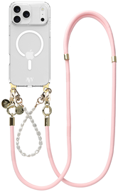 AVY Apple iPhone 17 Pro Hoesje met Koord & MagSafe Set Pearl & Rope Pink