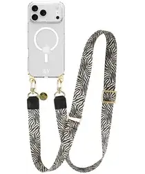 AVY Apple iPhone 17 Pro Hoesje met Koord & MagSafe 130CM Serengeti Zebra afbeelding