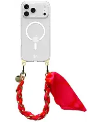 AVY Apple iPhone 17 Pro Hoesje met Koord & MagSafe 32CM Rosé Twist afbeelding