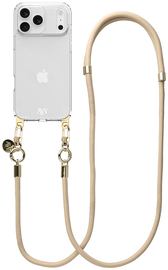 AVY Apple iPhone 17 Pro Hoesje Met Koord 130CM Tressé Beige