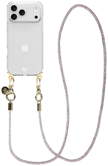 AVY Apple iPhone 17 Pro Hoesje Met Koord 120CM Silver Spark Long afbeelding 1