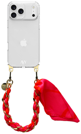 AVY Apple iPhone 17 Pro Hoesje Met Koord 32CM Rosé Twist