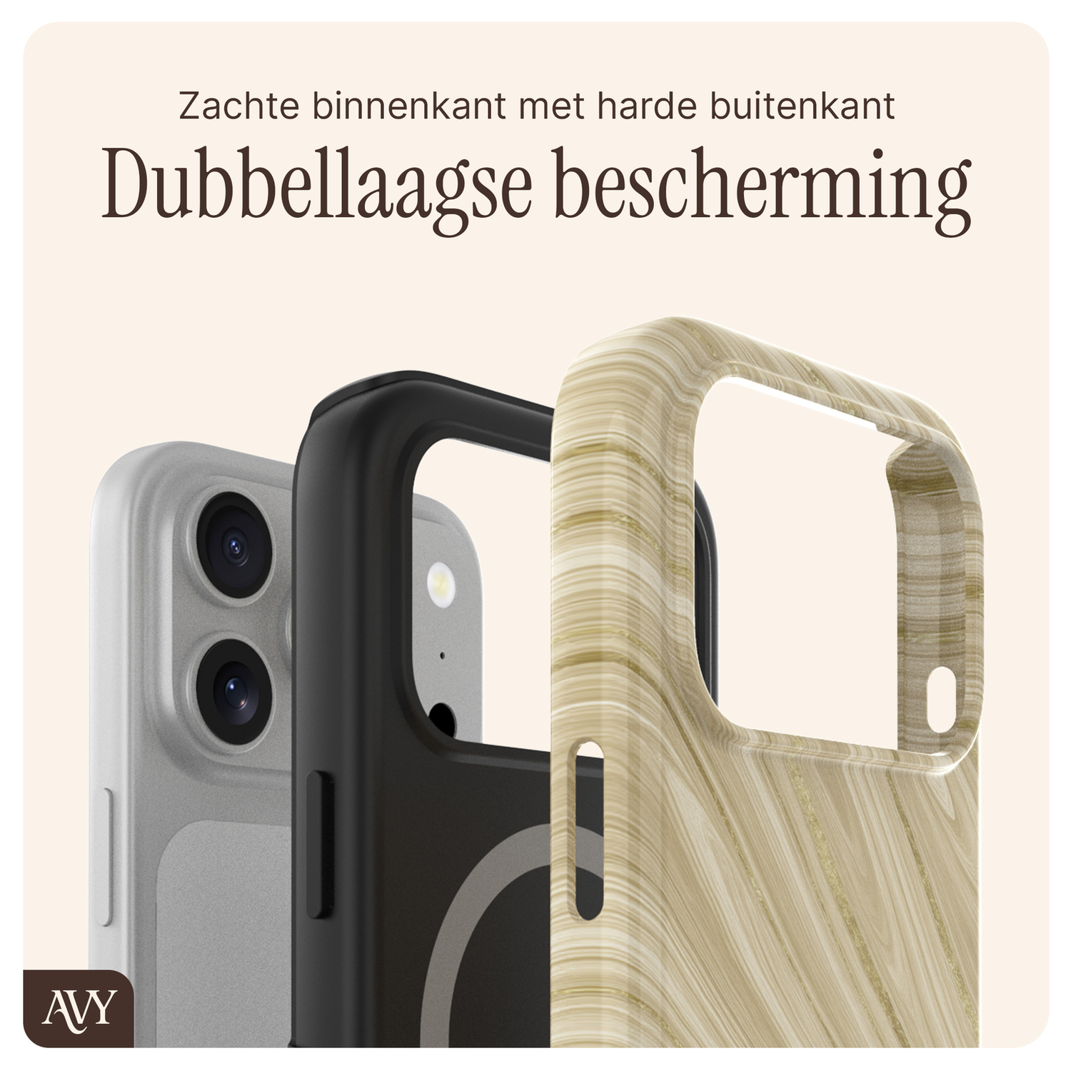 AVY Apple iPhone 17 Pro MagSafe Hoesje met Koord 32CM Aurum Gold afbeelding 6
