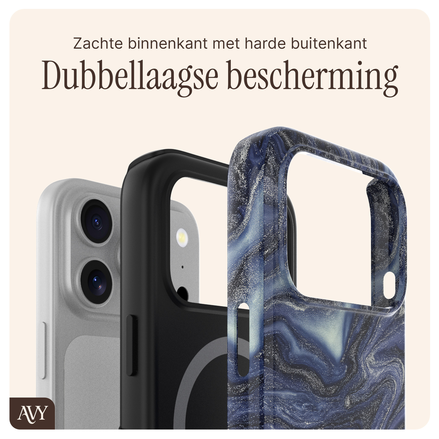 AVY Apple iPhone 17 Pro MagSafe Hoesje met Koord 30CM Marmer Hearts afbeelding 9