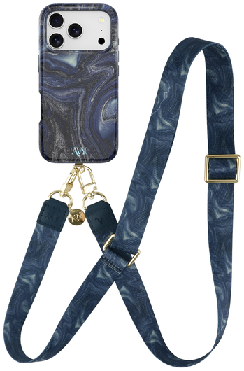 AVY Apple iPhone 17 Pro MagSafe Hoesje met Koord 130CM Obscura Blue afbeelding 1