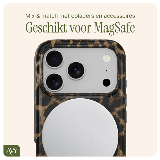 AVY Apple iPhone 17 Pro MagSafe Hoesje met Koord 30CM Panther Hearts afbeelding 8