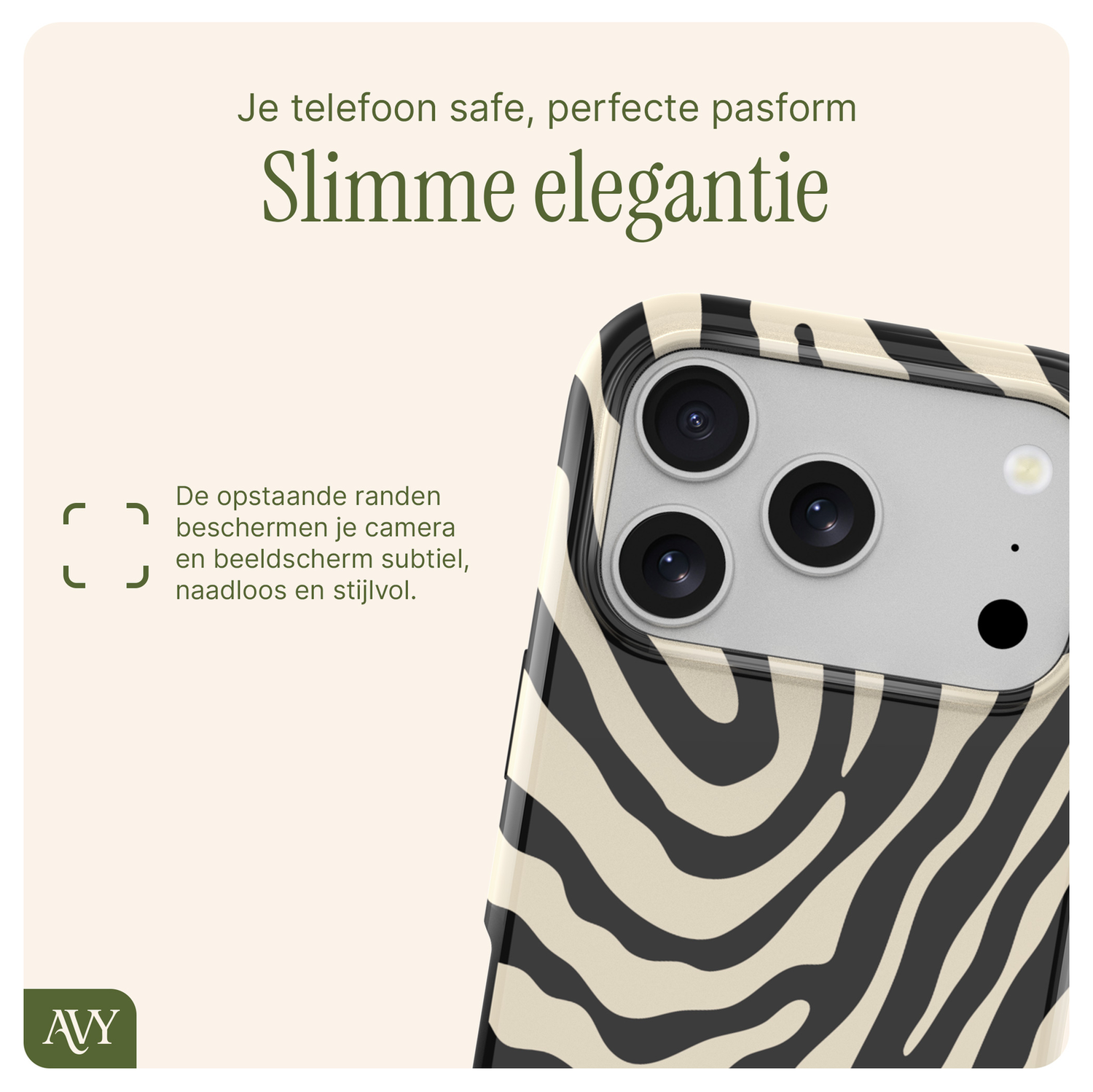 AVY Apple iPhone 17 Pro MagSafe Hoesje met Koord 30CM Zebra Hearts afbeelding 6