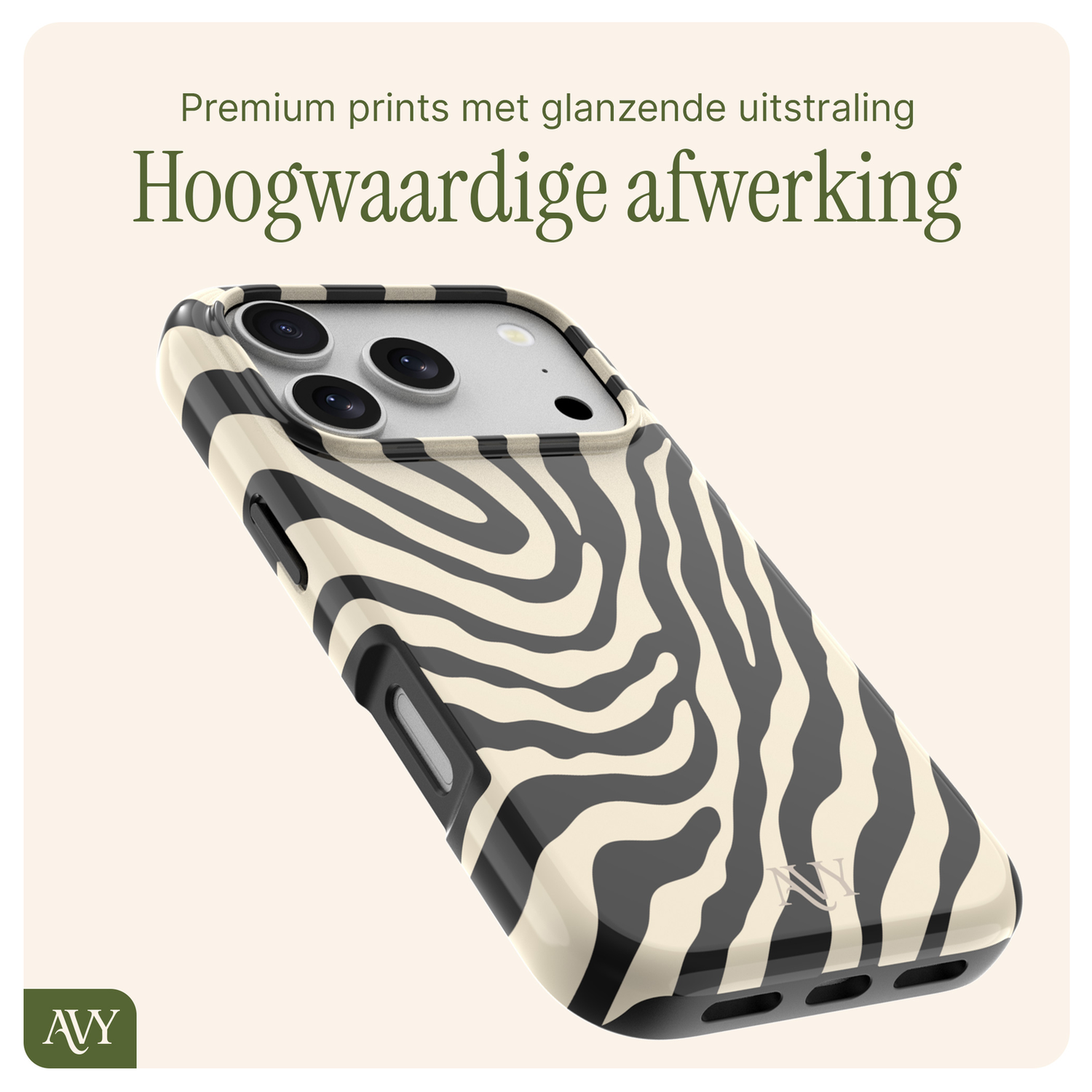 AVY Apple iPhone 17 Pro MagSafe Hoesje met Koord 30CM Zebra Hearts afbeelding 9