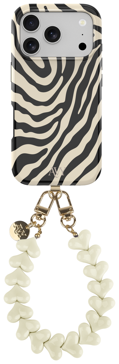 AVY Apple iPhone 17 Pro MagSafe Hoesje met Koord 30CM Safari Hearts afbeelding 1
