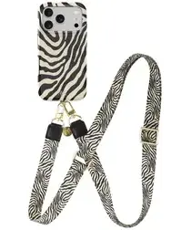 AVY Apple iPhone 17 Pro MagSafe Hoesje met Koord 130CM Serengeti Zebra afbeelding