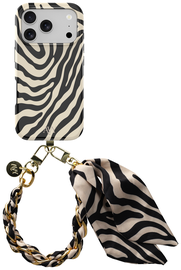 AVY Apple iPhone 17 Pro MagSafe Hoesje met Koord 32CM Serengeti Zebra