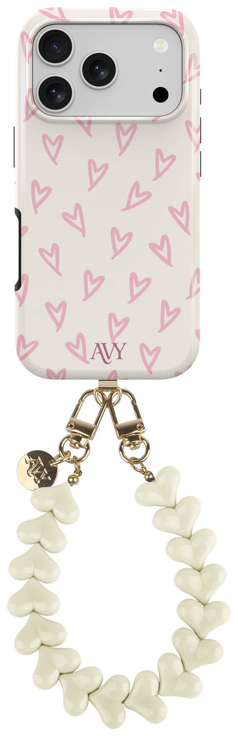 AVY Apple iPhone 17 Pro MagSafe Hoesje met Koord 30CM Lovely Hearts afbeelding 1