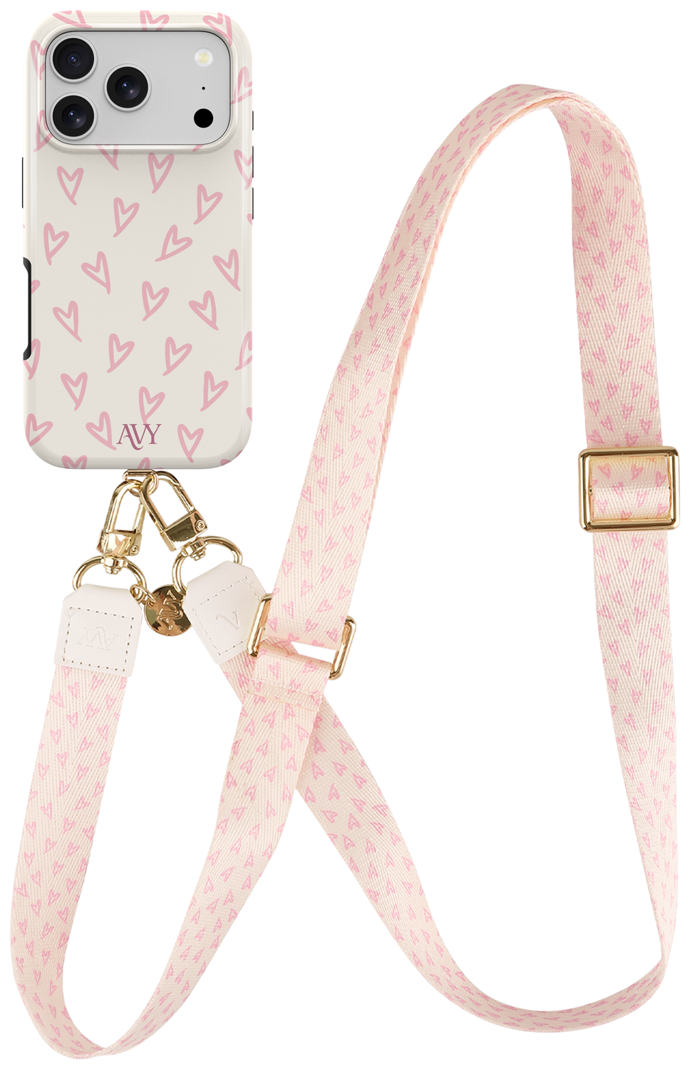AVY Apple iPhone 17 Pro MagSafe Hoesje met Koord 130CM Cupid Blush afbeelding 1