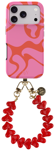 AVY Apple iPhone 17 Pro MagSafe Hoesje met Koord 30CM Rose Hearts afbeelding 1
