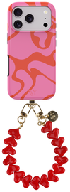 AVY Apple iPhone 17 Pro MagSafe Hoesje met Koord 30CM Rose Hearts afbeelding