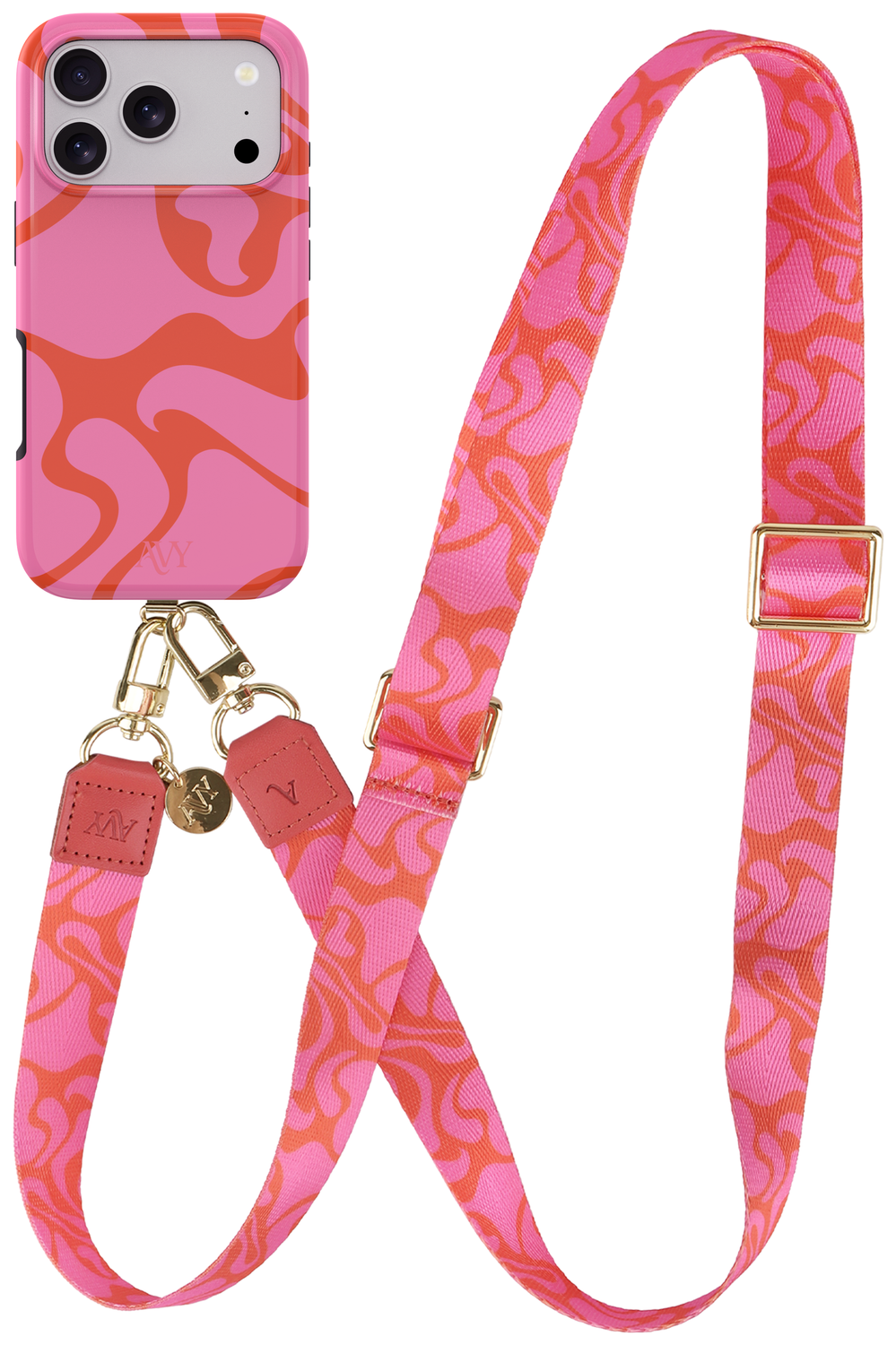 AVY Apple iPhone 17 Pro MagSafe Hoesje met Koord 130CM Rosé Twist afbeelding 1
