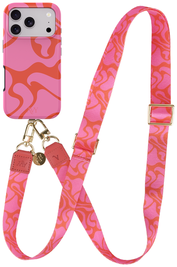 AVY Apple iPhone 17 Pro MagSafe Hoesje met Koord 130CM Rosé Twist afbeelding 1