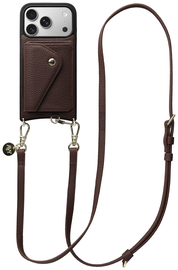 AVY Apple iPhone 17 Pro Bruin Leren Hoesje met Wallet & Koord Long Leather afbeelding