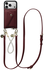 AVY Apple iPhone 17 Pro Rood Leren Hoesje met Wallet & Koord Leather and Silver