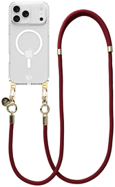 AVY Apple iPhone 17 Pro Max Hoesje met Koord & MagSafe 130CM Tressé Red