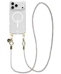 AVY Apple iPhone 17 Pro Max Hoesje met Koord & MagSafe 120CM Silver Spark Long afbeelding