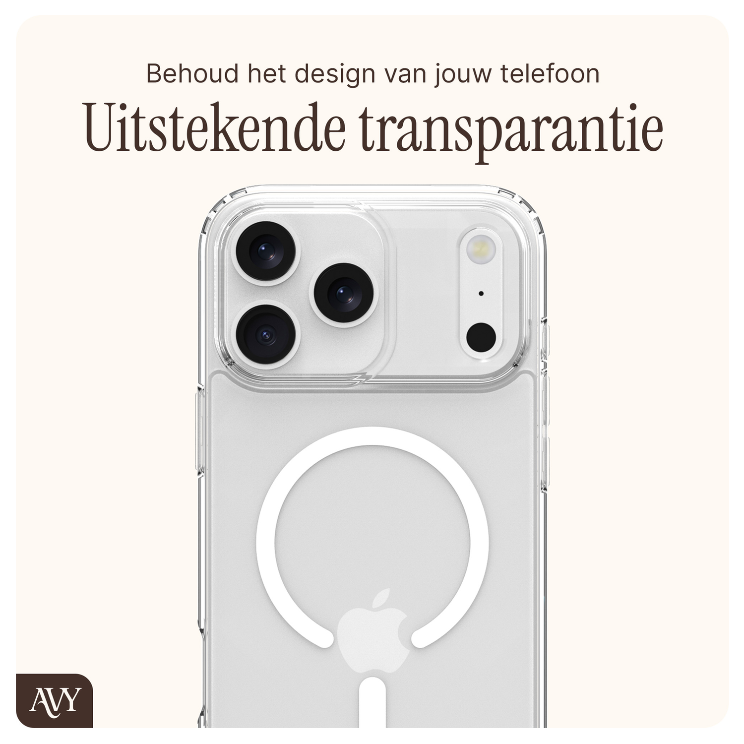 AVY Apple iPhone 17 Pro Max Hoesje met Koord & MagSafe Set Silver Spark afbeelding 6