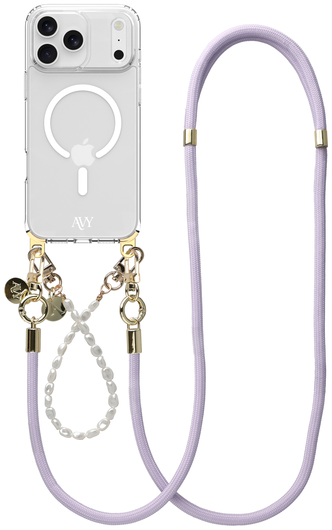 AVY Apple iPhone 17 Pro Max Hoesje met Koord & MagSafe Set Pearl & Rope Purple afbeelding 1