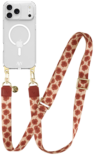 AVY Apple iPhone 17 Pro Max Hoesje met Koord & MagSafe 130CM Botanique Roses afbeelding 1