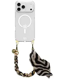 AVY Apple iPhone 17 Pro Max Hoesje met Koord & MagSafe 32CM Serengeti Zebra afbeelding